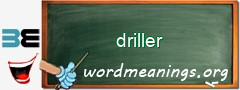WordMeaning blackboard for driller